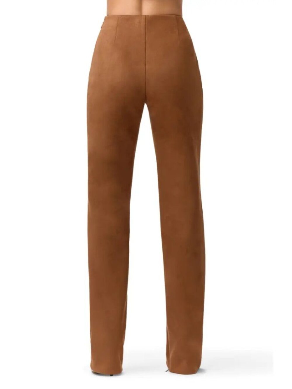 Naked Wardrobe Faux Suede Straight Leg Pants Mocha Brown Neutral Womens XL NWT - Picture 2 of 13